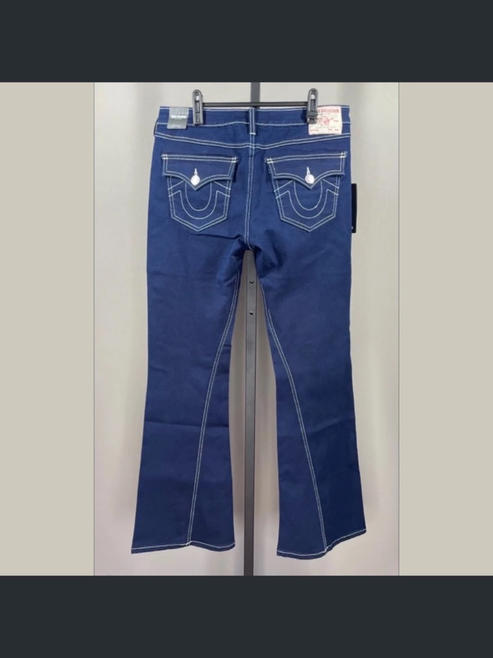 NEW True Religion Pants Womens 31 blue flare Joey designer boho indie - Picture 10 of 12